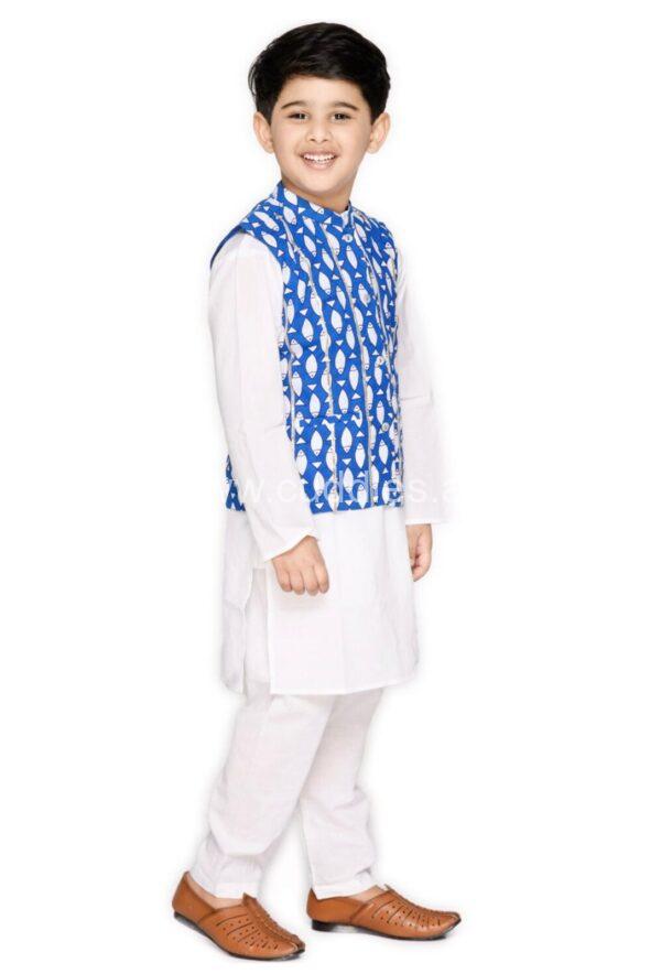 Blue fish kurta pajama