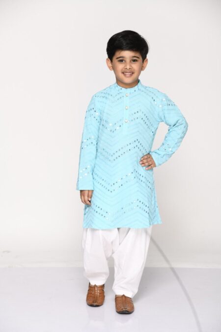 sky blue kurta set