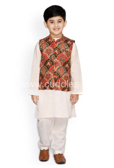 Multicolor printed jacket kurta