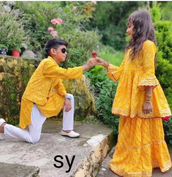 yellow-kurti-skirt