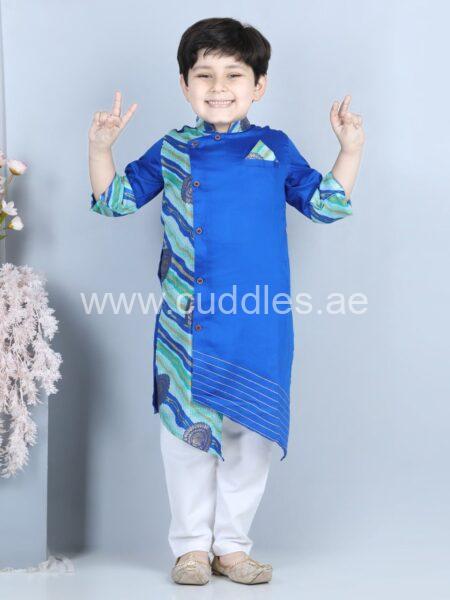 blue-printed-kurta-set