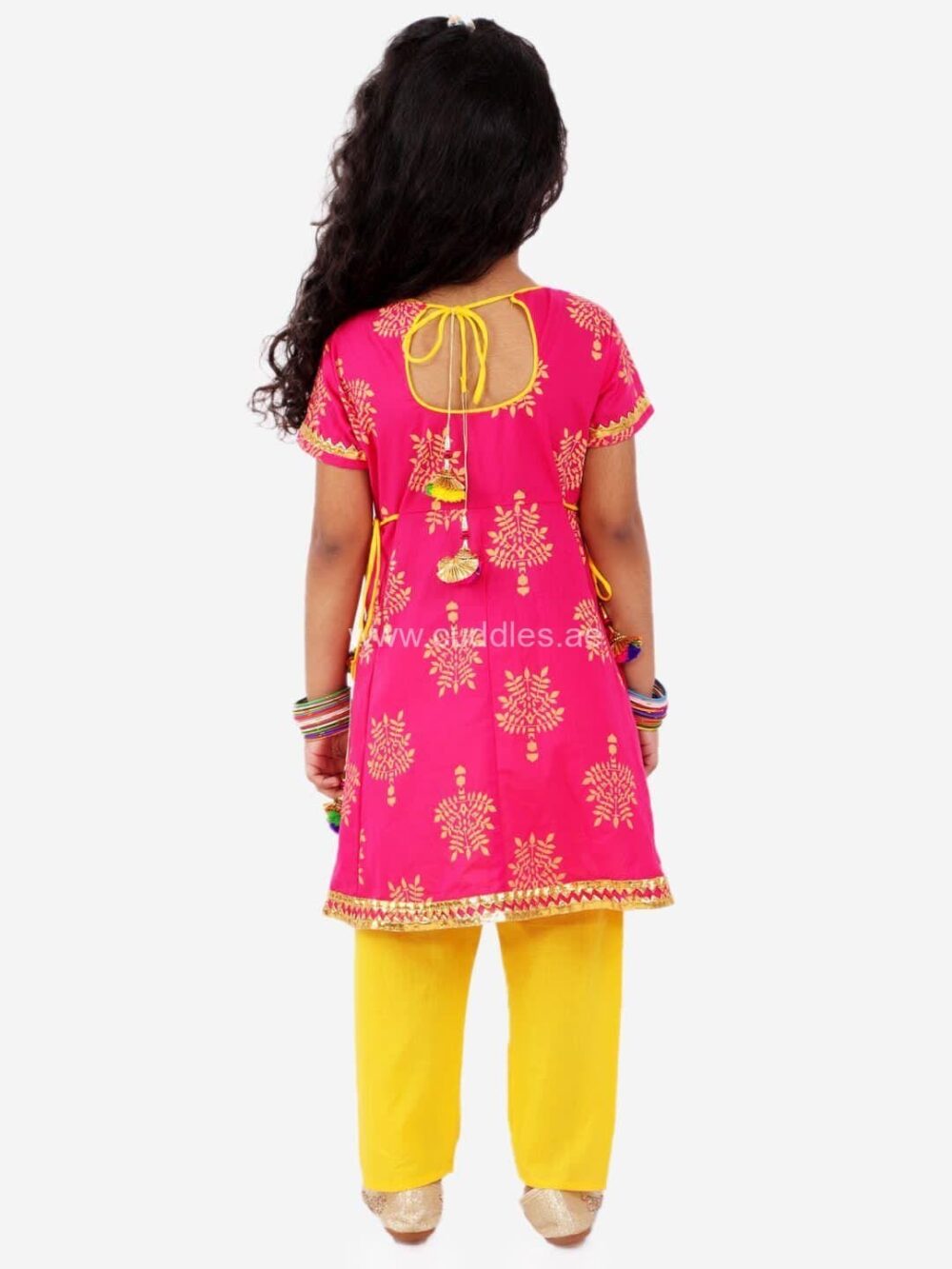 BLOCK PRINT ANARKALI WITH ANKLE LENGTH PANTS - Image 3