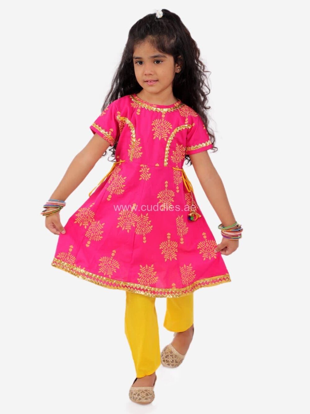 BLOCK PRINT ANARKALI WITH ANKLE LENGTH PANTS