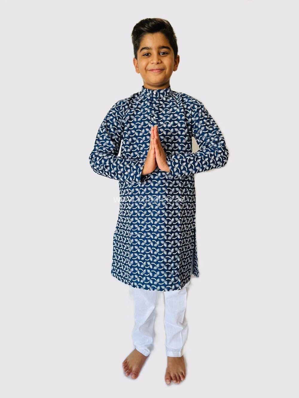 Indigo Chikankari Kurta pajama set