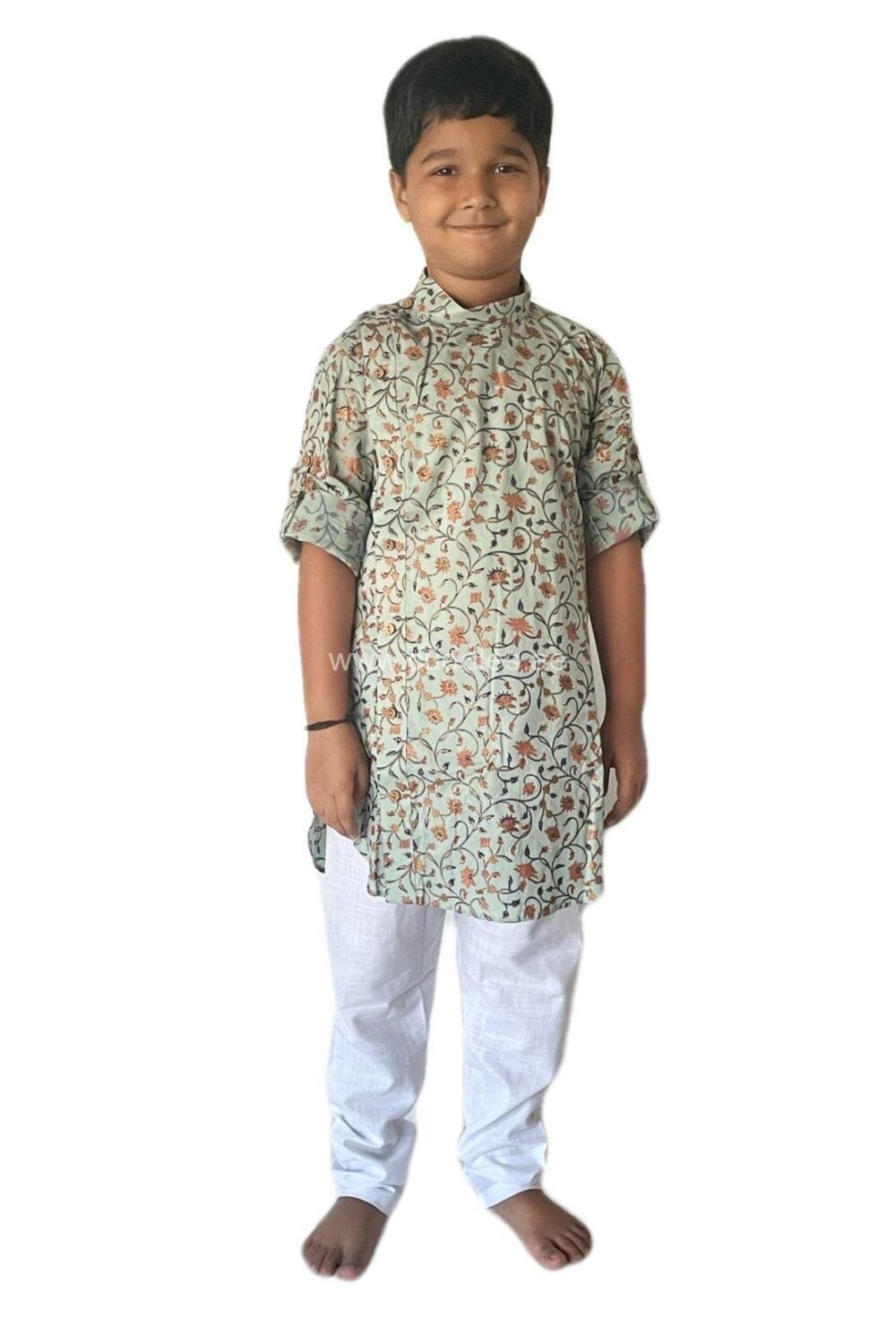 Grey floral print Kurta Pajama