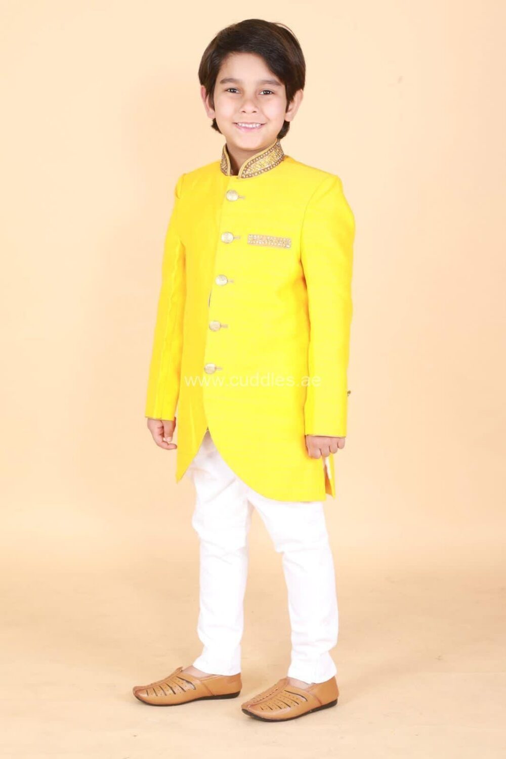 Boys full sleeves heavy Rich Embroidered Sherwani set