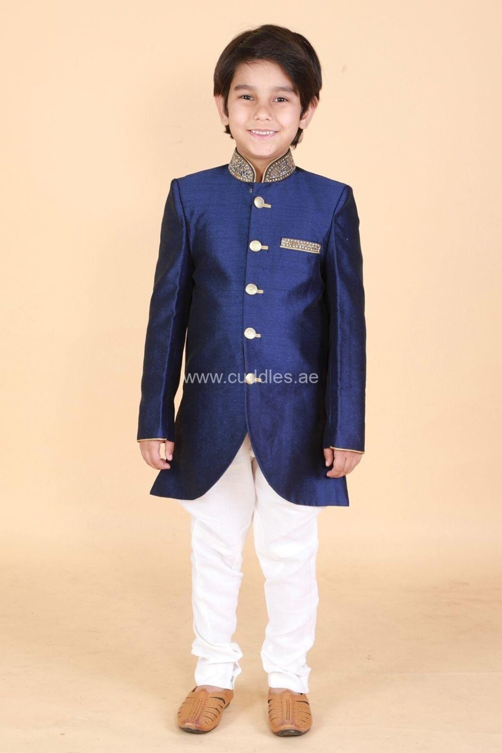 Boys full sleeves heavy Rich Embroidered Sherwani set