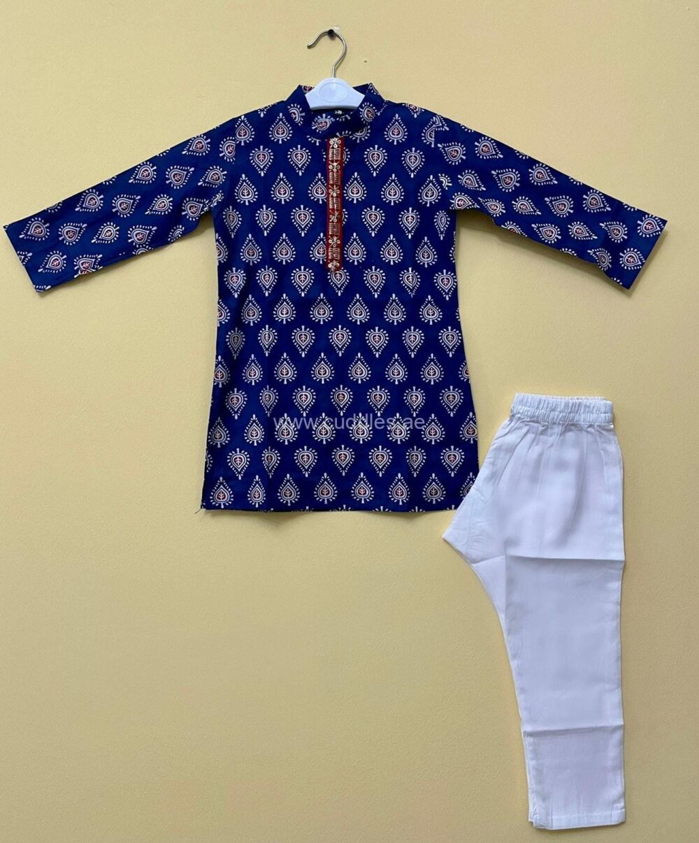 Boy’s Dark BlueKurta Pajama set