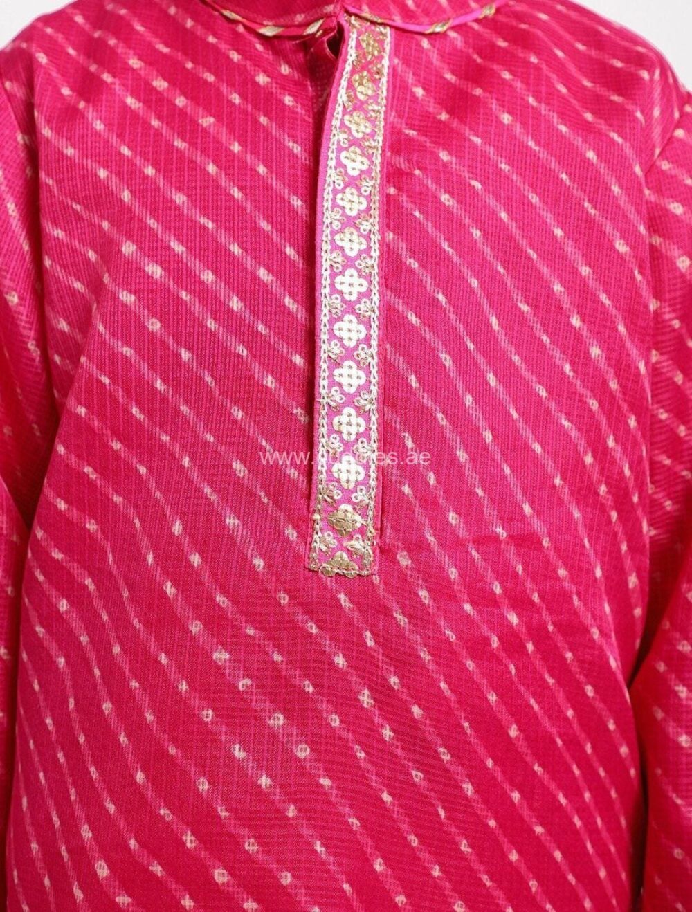 Rani Pink Boy's Kurta Pajama Set - Image 2