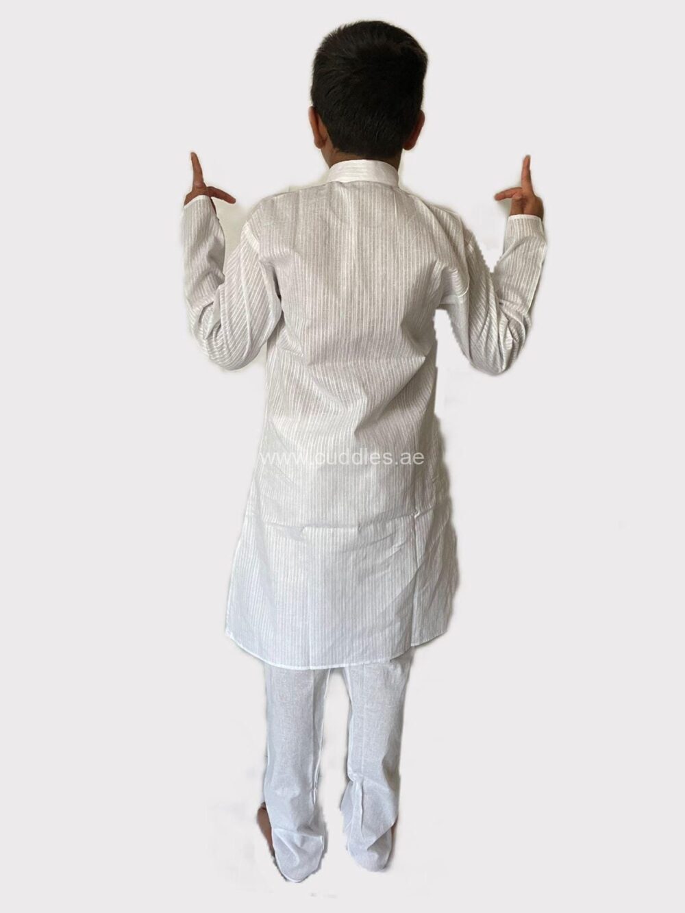 Pure White festive Kurta pajama set - Image 2