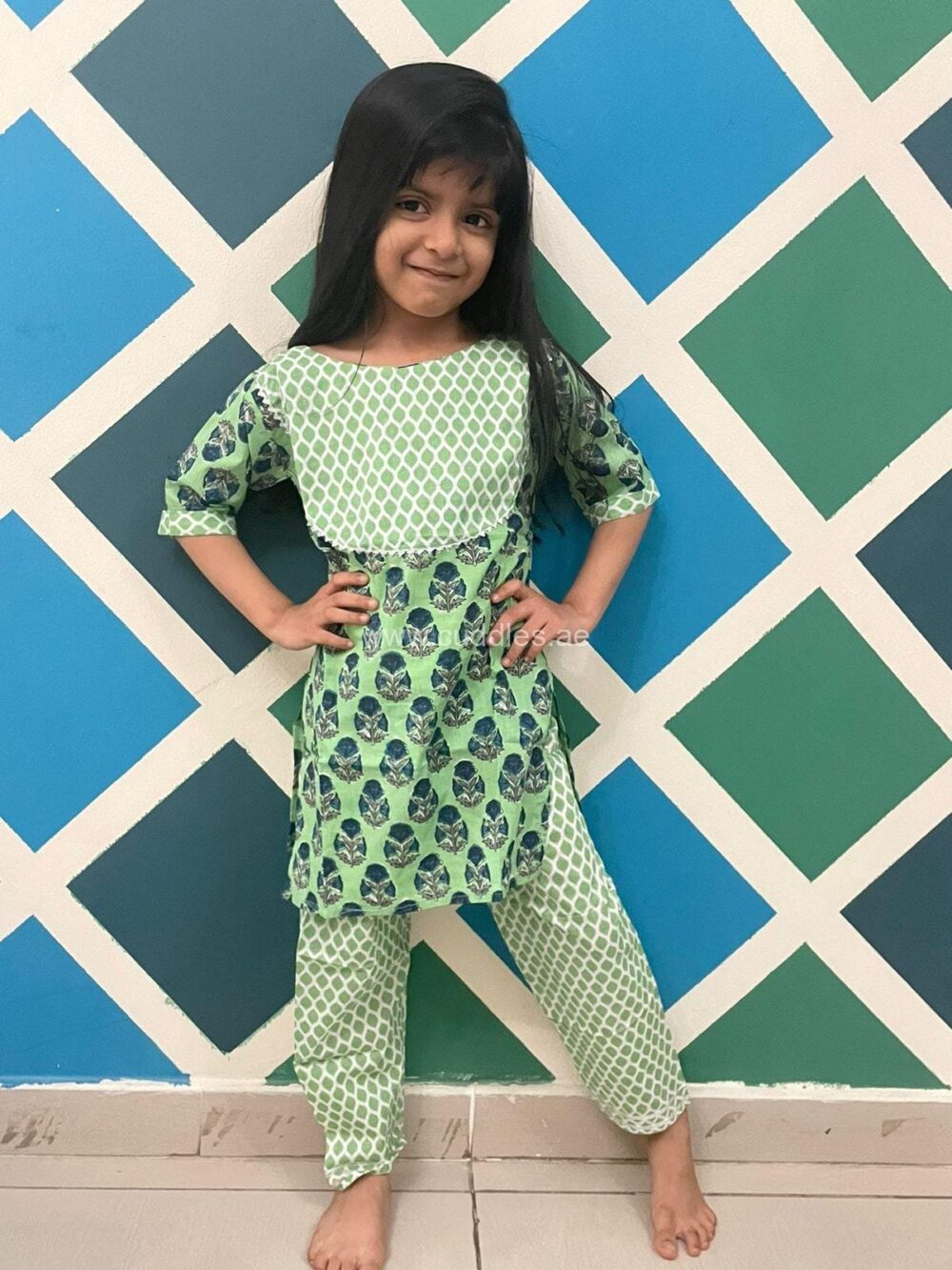 Mint green Kurti Pants set