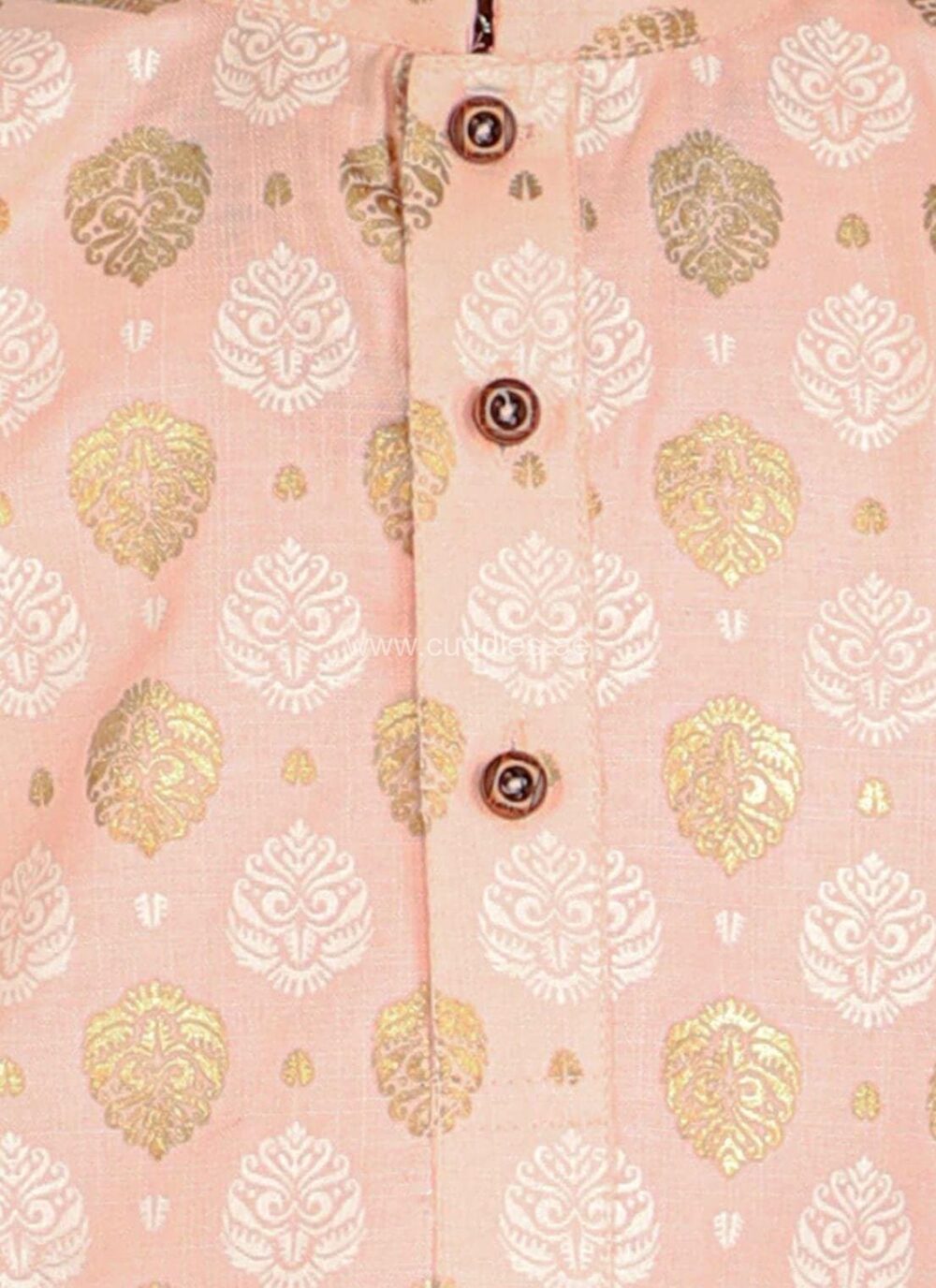 Peach foil print Kurta pajama set - Image 3