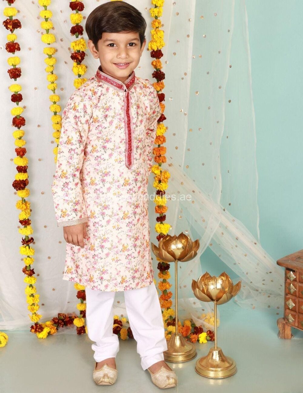 Floral embroidered Kurta pajama set