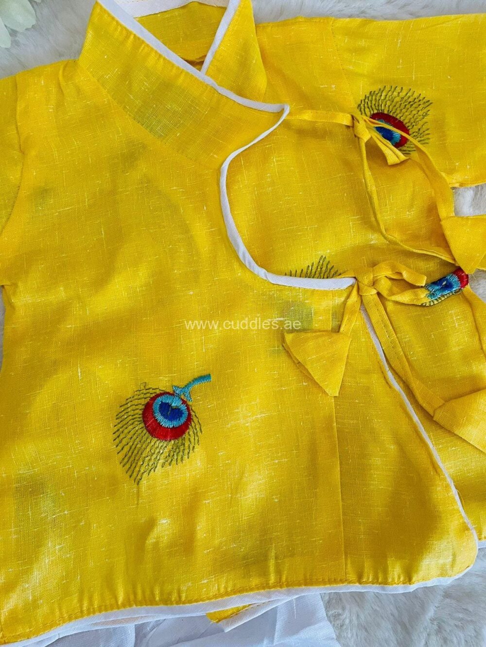 Maurya Yellow Kurta Dhoti set - Image 3