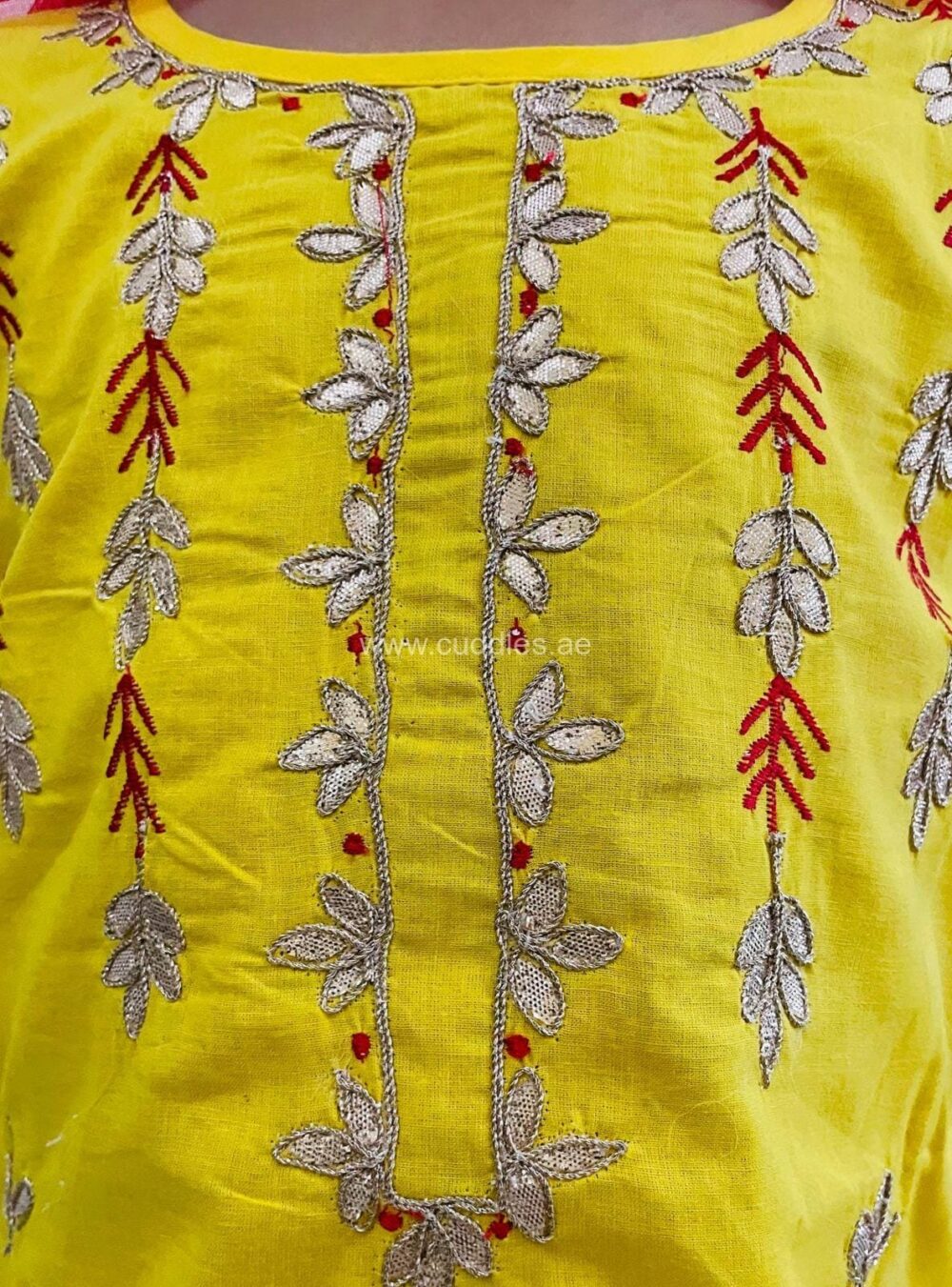 Yellow gota patti work Kurti Sharara set - Image 3