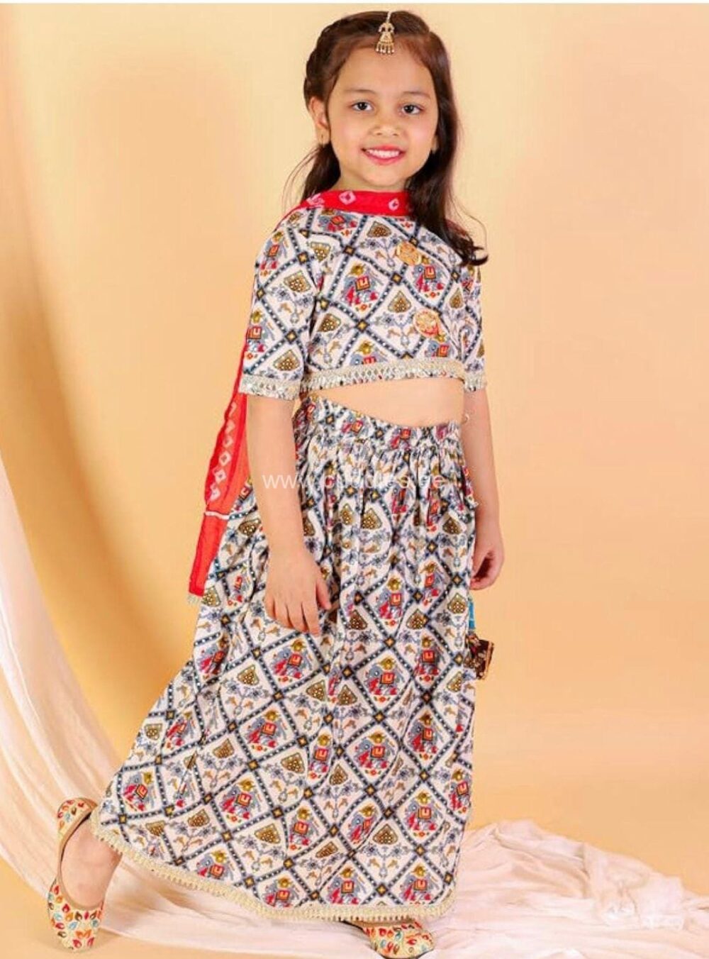 Off white patola printed Lehenga Choli set - Image 2