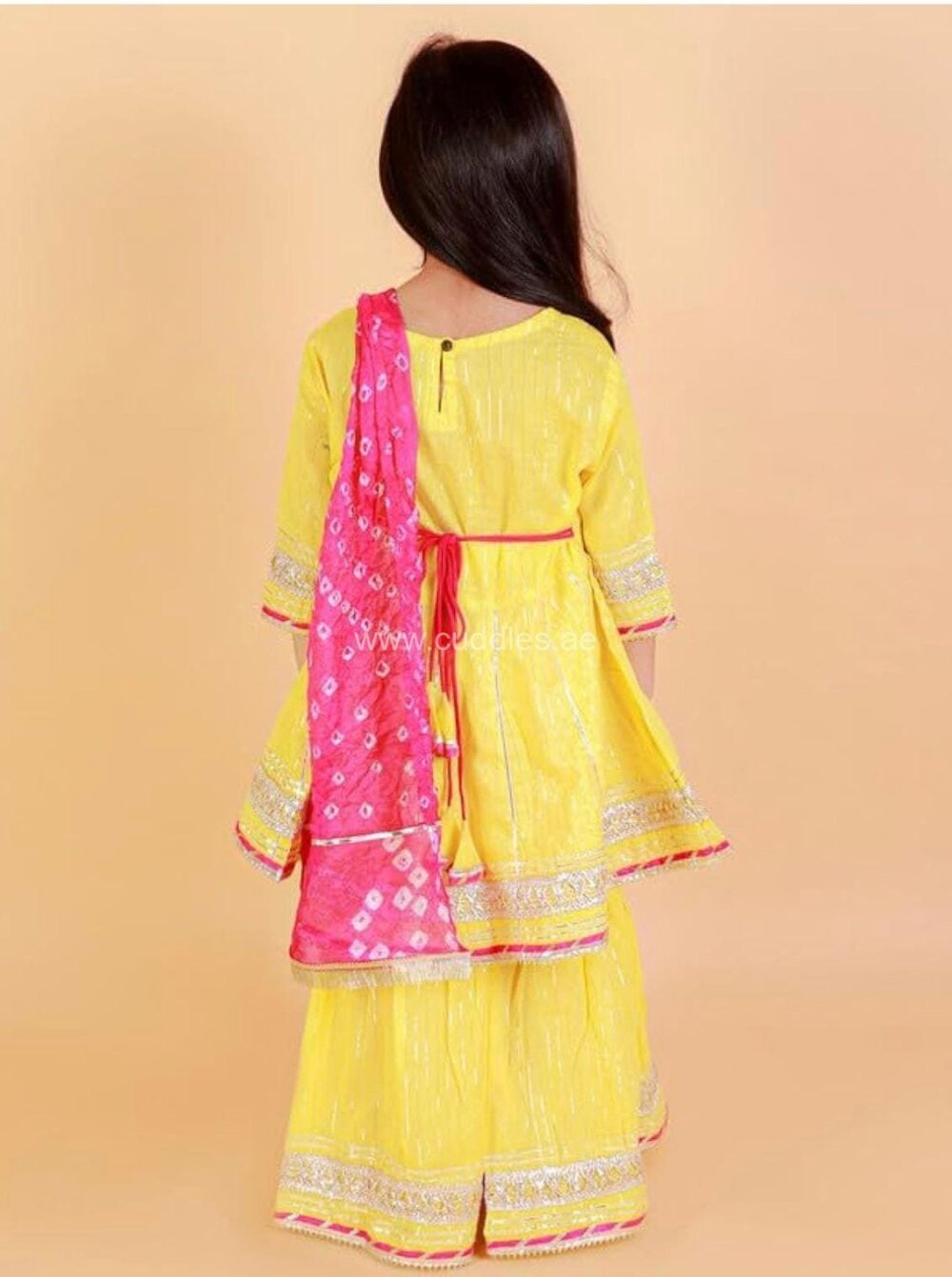 Sunny yellow festive Sharara set - Image 4