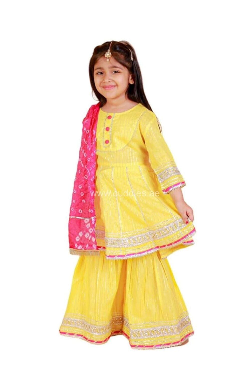 Sunny yellow festive Sharara set - Image 3