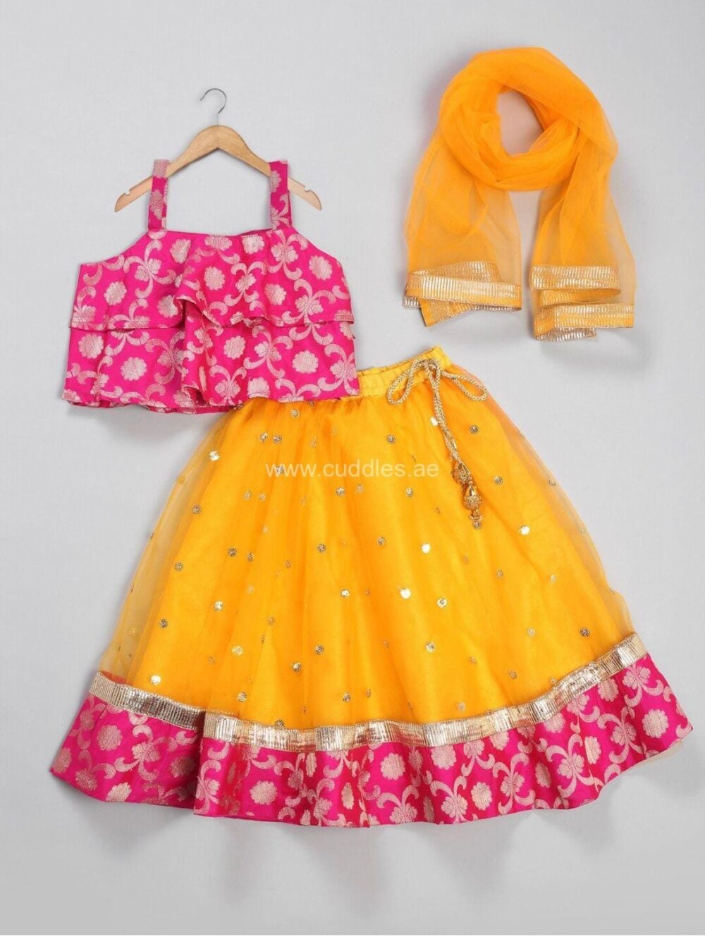 Orange and pink Lehenga Choli set - Image 5