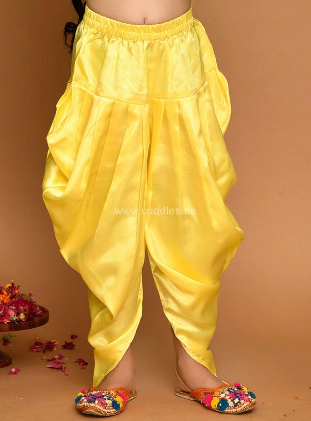 Sky Blue yellow Kurti with Dhoti set - Image 2