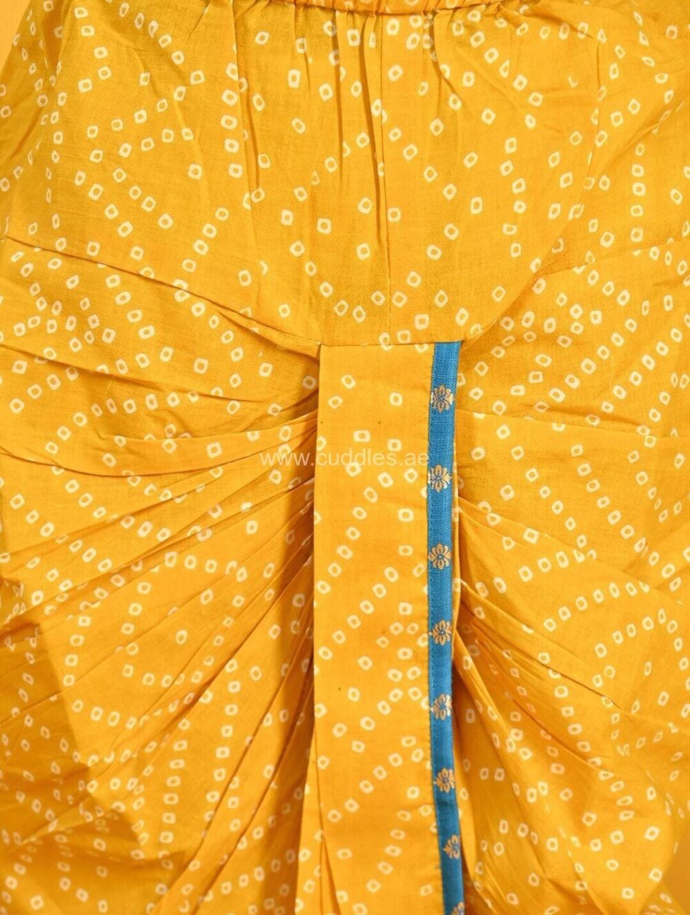 Blue and Mustard yellow Dhoti Kurta set - Image 4