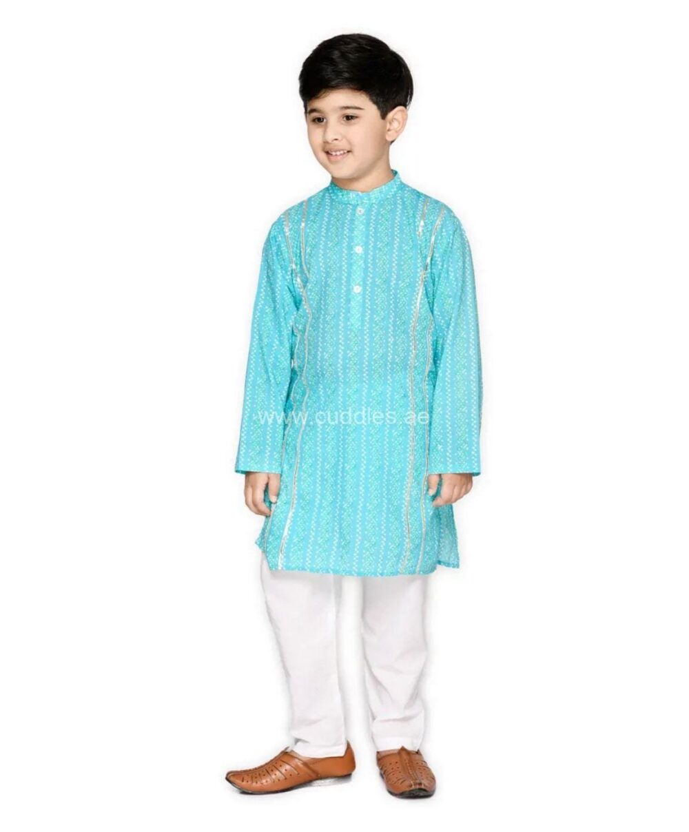 Turquoise Blue Kurta pajama set