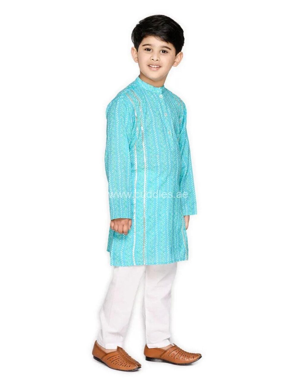 Turquoise Blue Kurta pajama set - Image 2