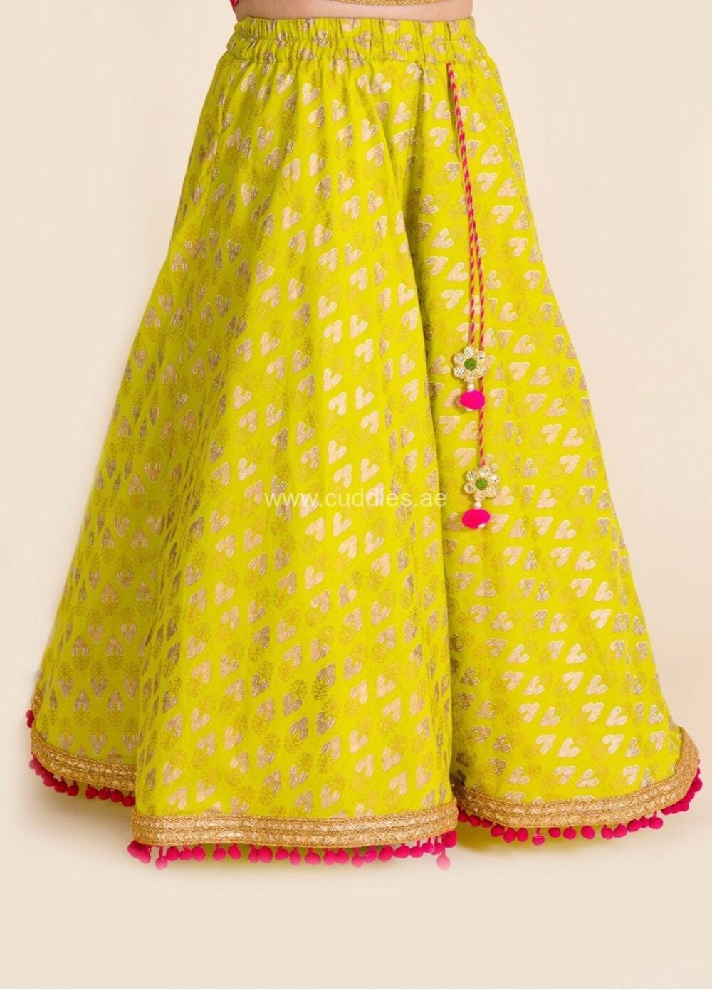 Rani pink and green Lehenga Choli set - Image 4