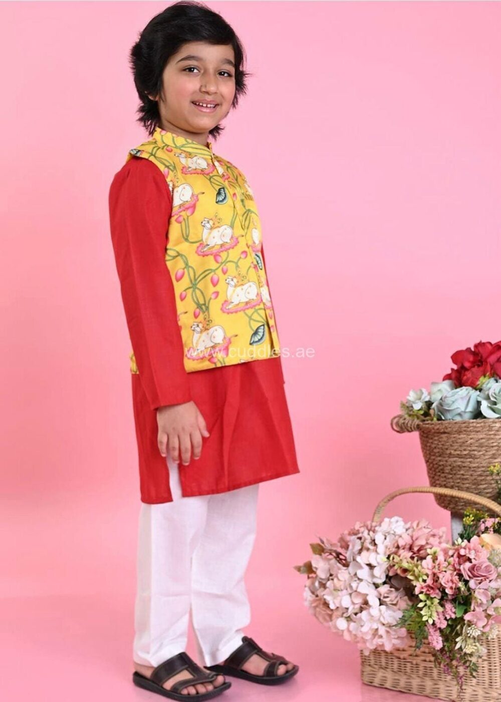 Pichwayi printed Jacket and Kurta  pajama set - Image 3