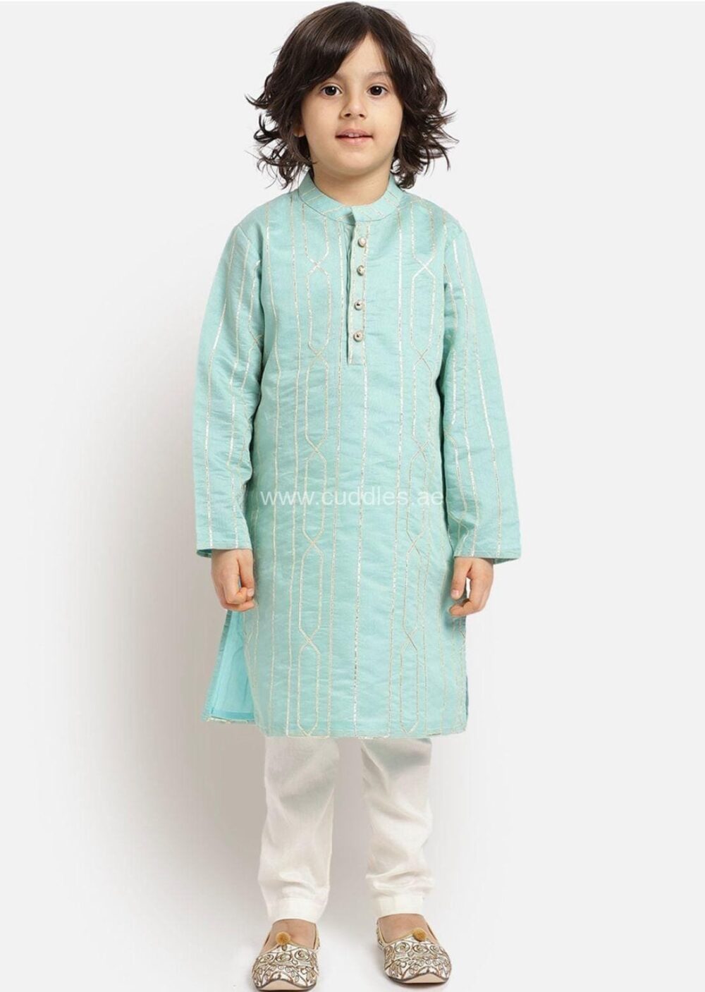 Ocean Blue Gotta  work Kurta pajama set