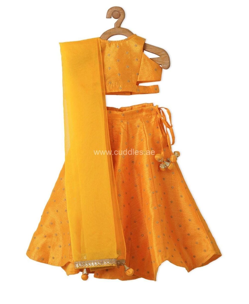 Bright yellow Lehenga Choli with Dupatta set