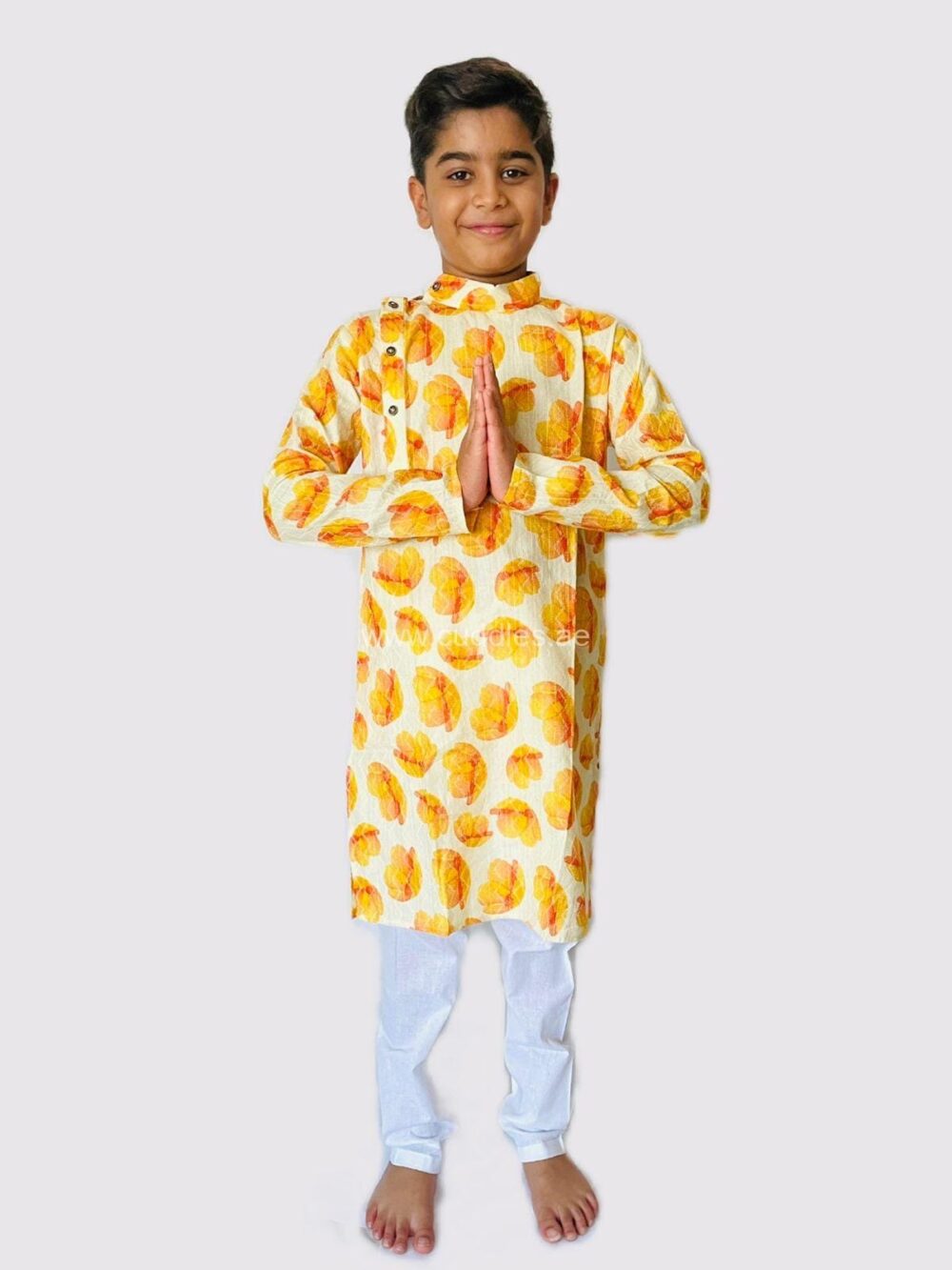 Yellow beige Festive Kurta pajama set