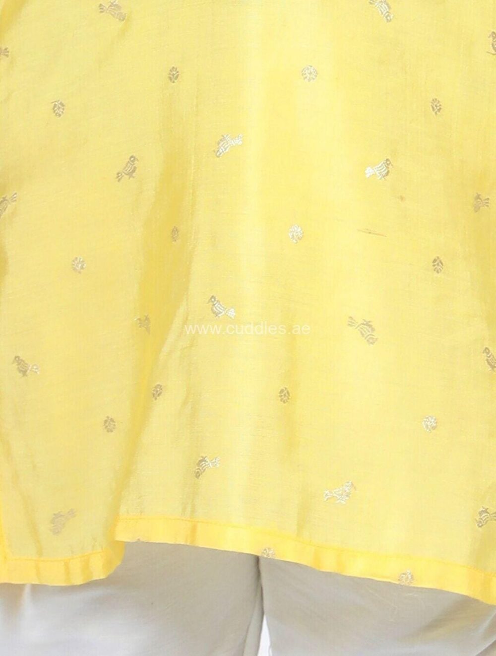 Yellow Motif printed Kurta with pajama - Image 4