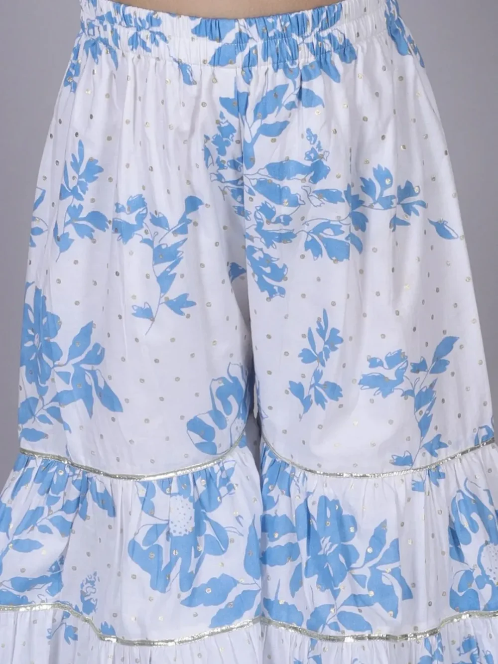 Zara Blue and white Kurta with Sharara set - Image 3