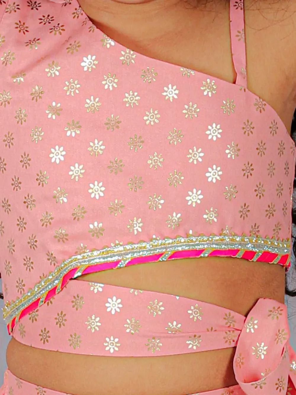 Pari fusion pink crop top and palazzo set - Image 4