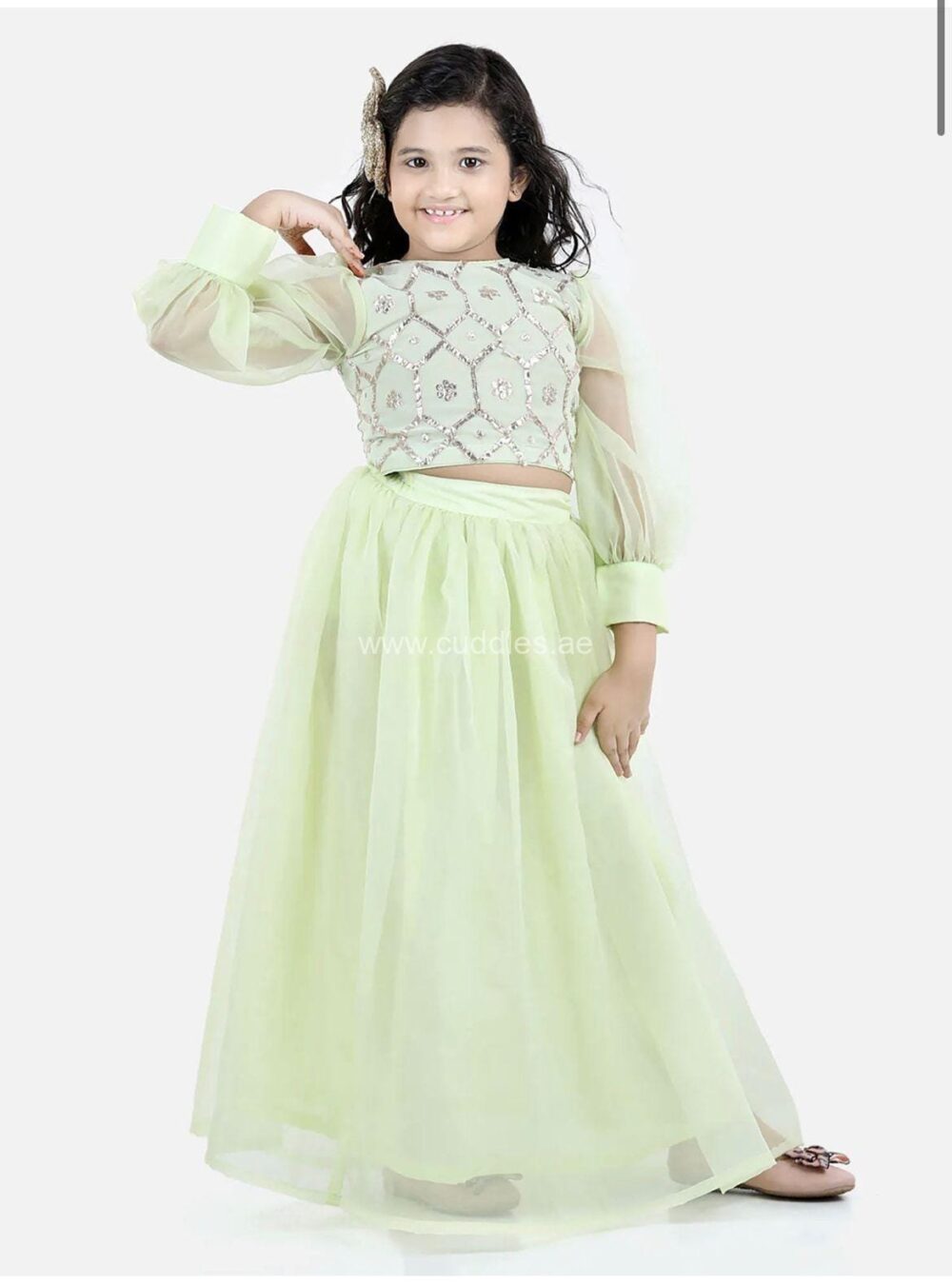 Tamara Pista green Skirt and Top