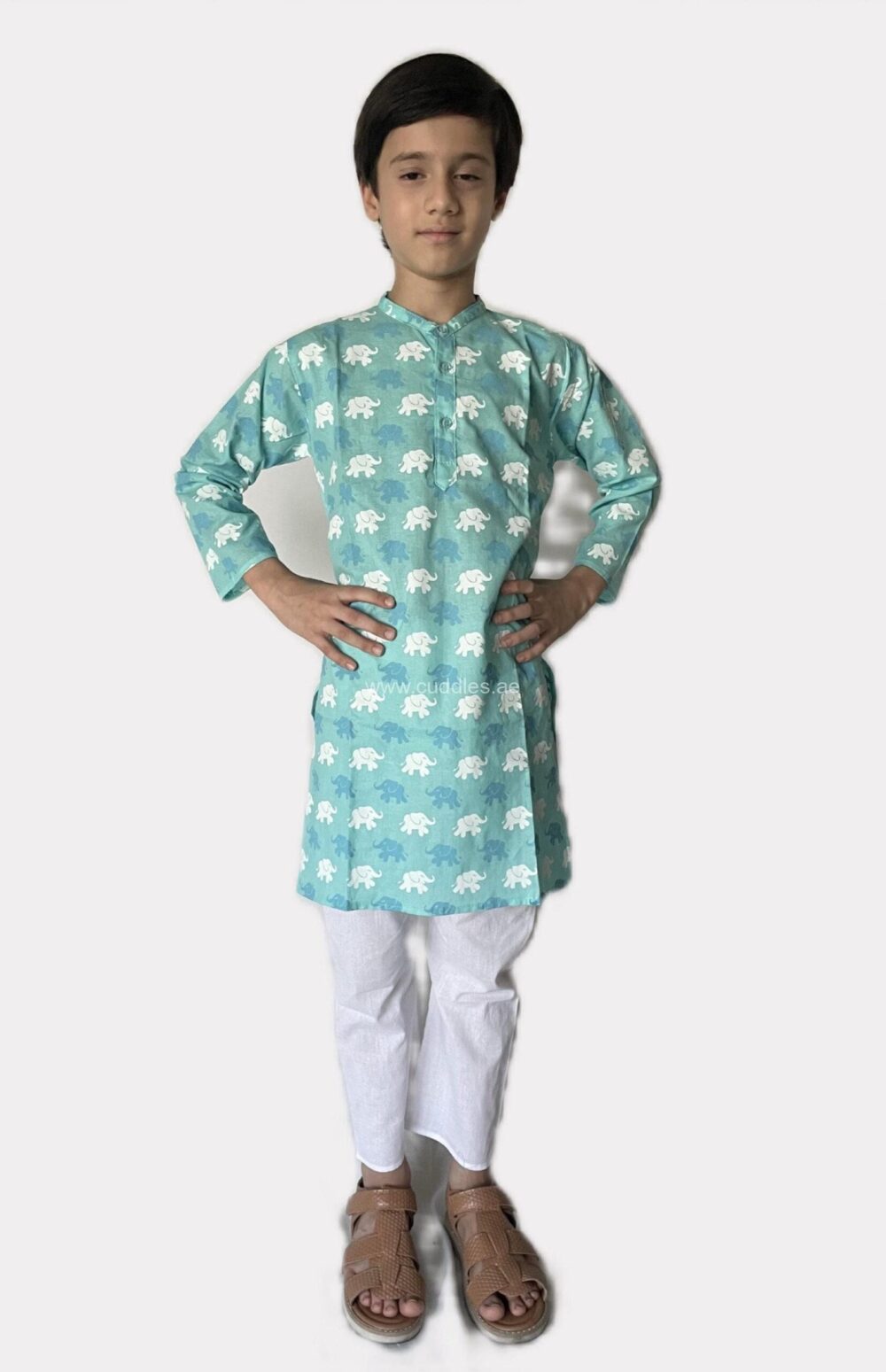 Elephant print kurta with pyjama - Image 2