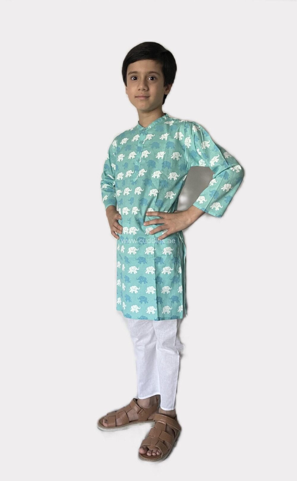 Elephant print kurta with pyjama - Image 3