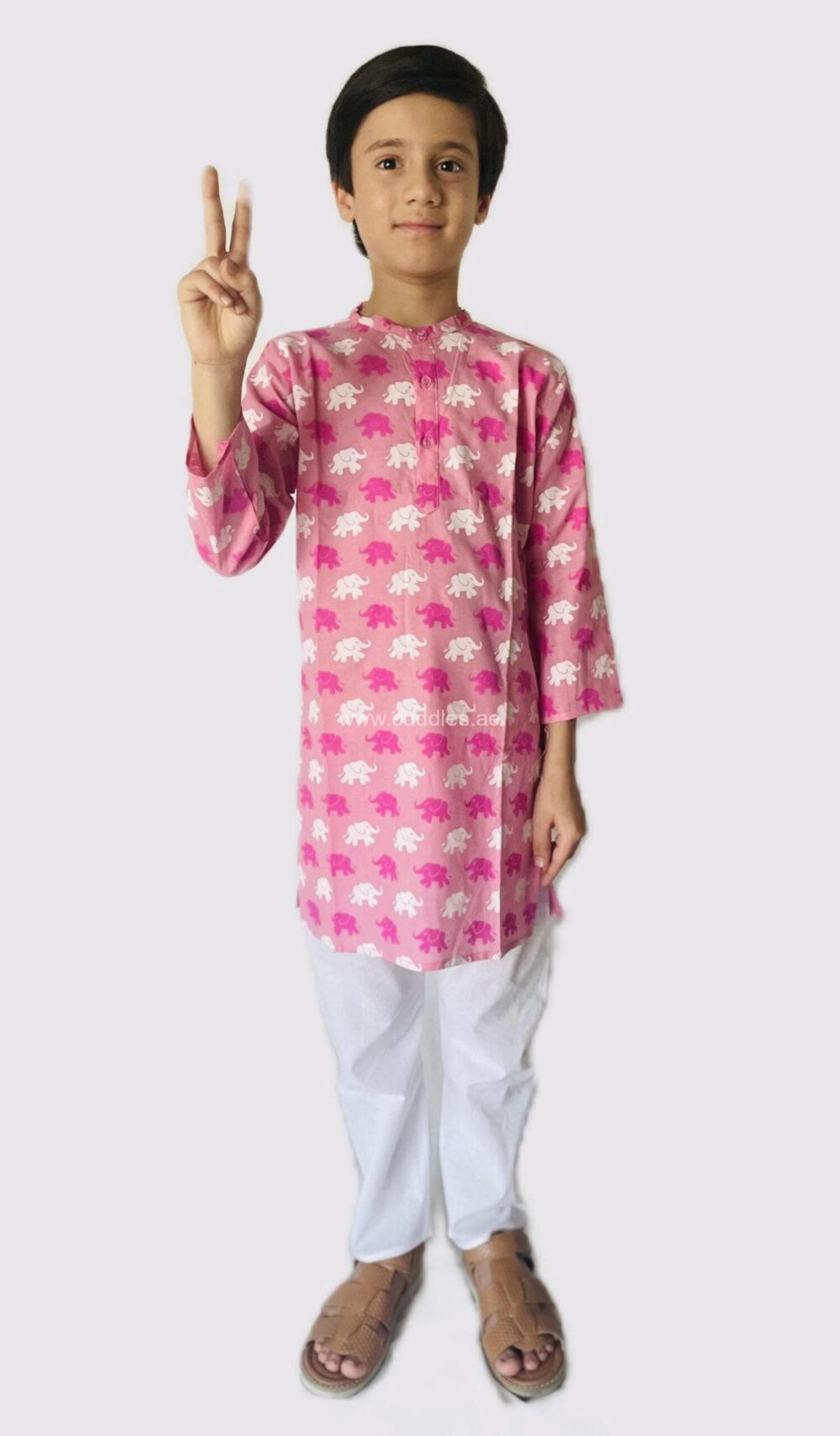 Elephant print kurta with pyjama - Image 2