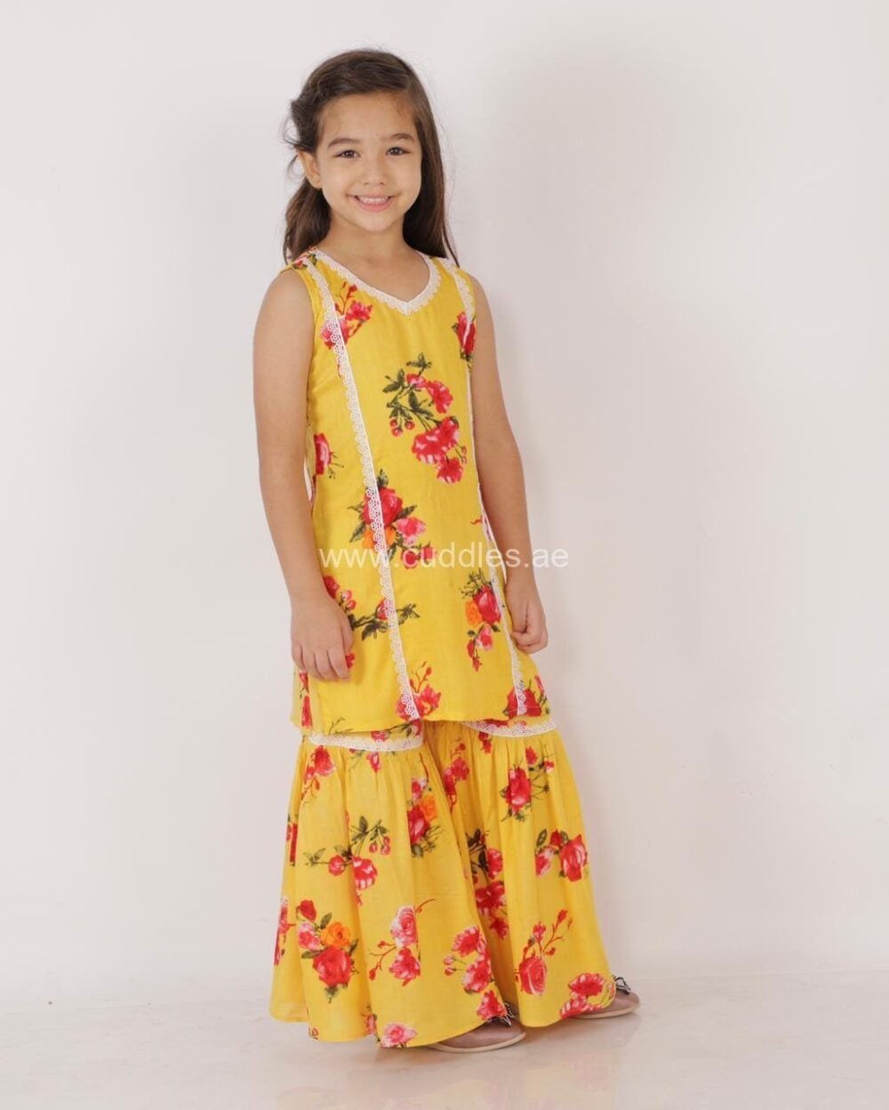 Floral printed Kurti Sharara set