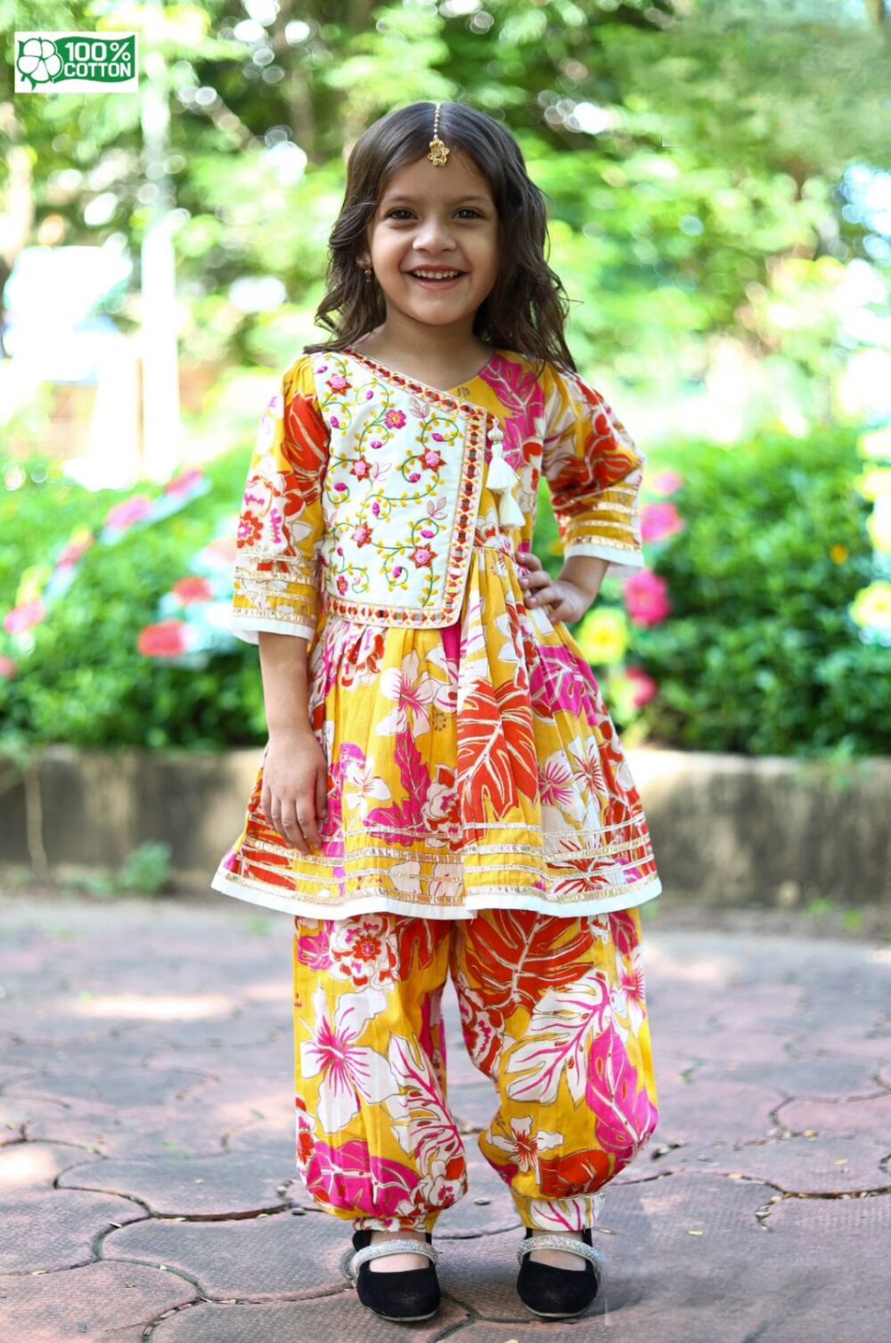 Aanchal Kurti with Afghan pants set